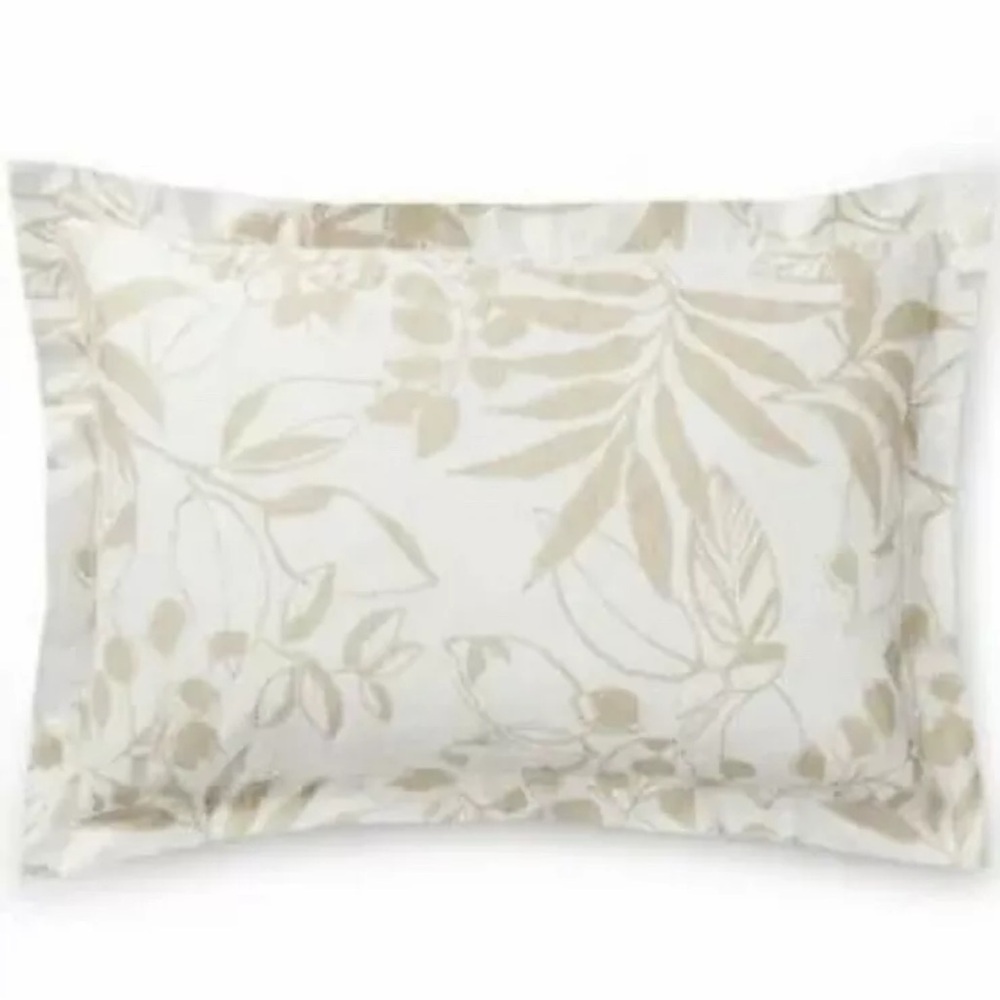 Ralph Lauren NWT One Cecily Palmetto King Pillow Sham Floral Tan Beige NWT $185 - Picture 11 of 11
